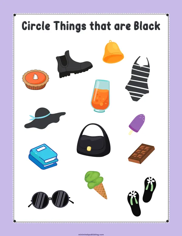 Circle the Color 46 — free printable circle the color activity sheet for ages 3-6
