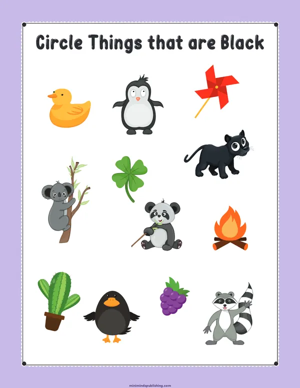 Circle the Color 47 — free printable circle the color activity sheet for ages 3-6