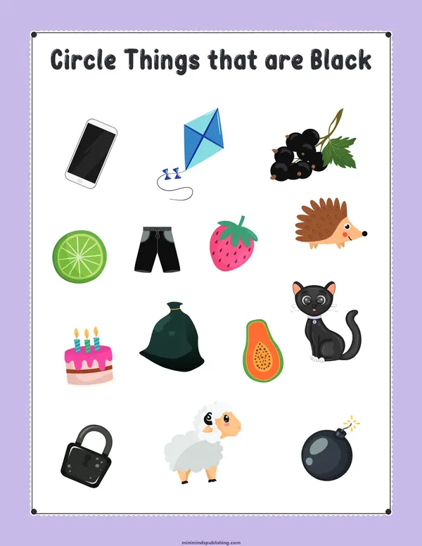 Circle the Color 48 — free printable circle the color activity sheet for ages 3-6