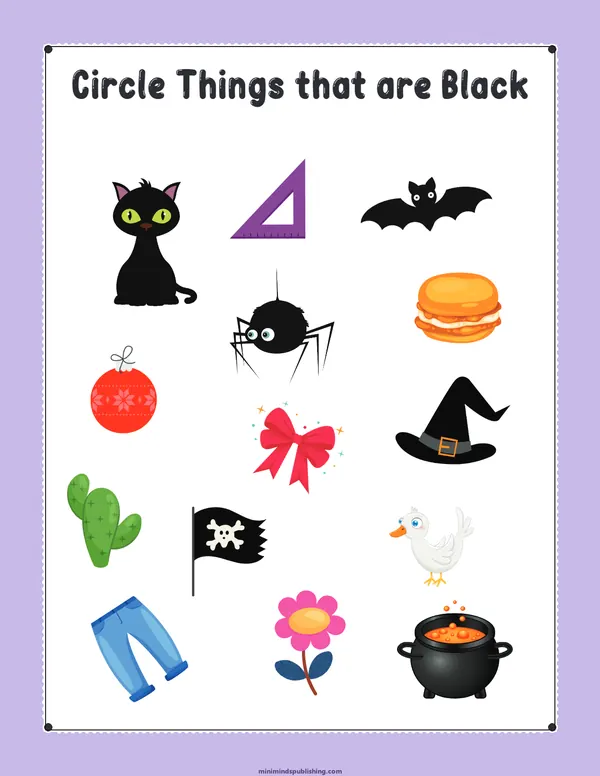 Circle the Color 49 — free printable circle the color activity sheet for ages 3-6