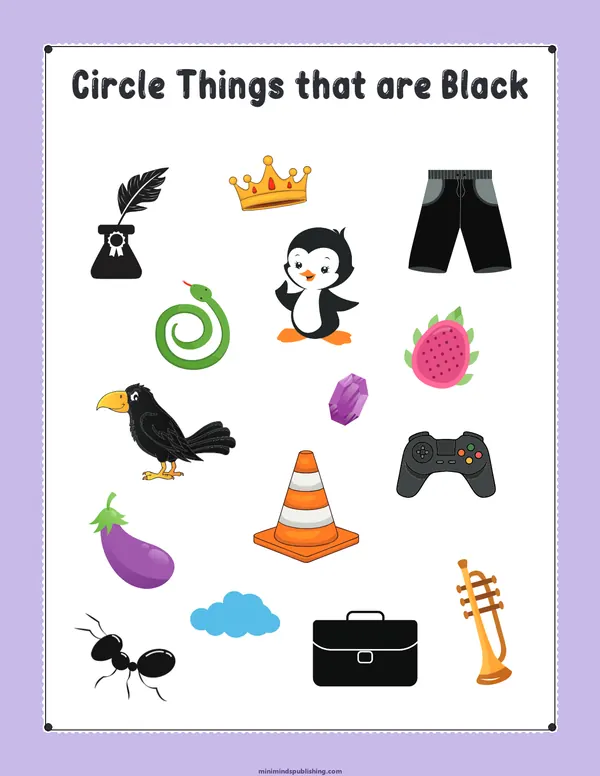 Circle the Color 50 — free printable circle the color activity sheet for ages 3-6