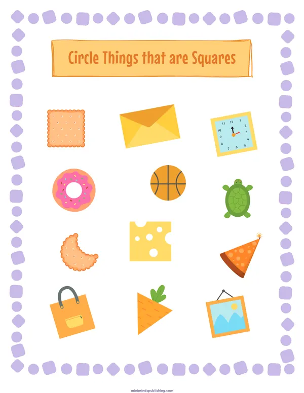 Circle the Shape 11 — free printable circle the shape activity sheet for ages 3-6