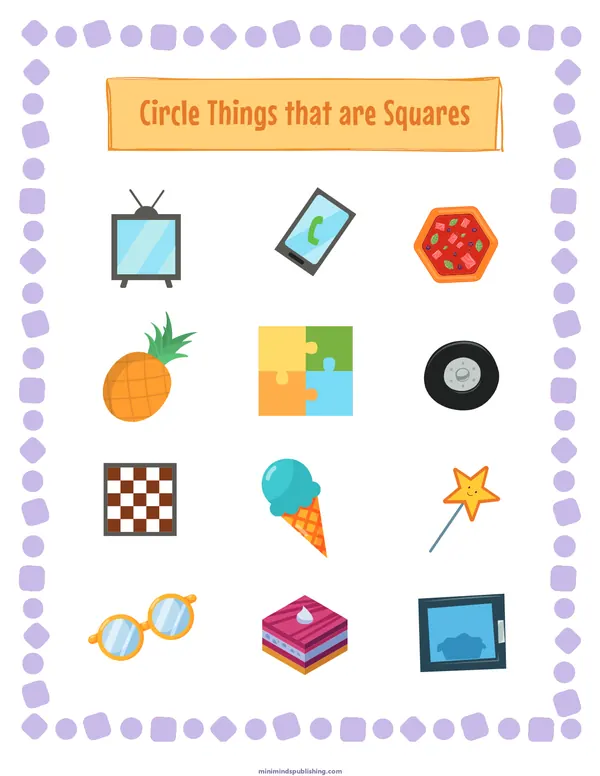 Circle the Shape 15 — free printable circle the shape activity sheet for ages 3-6