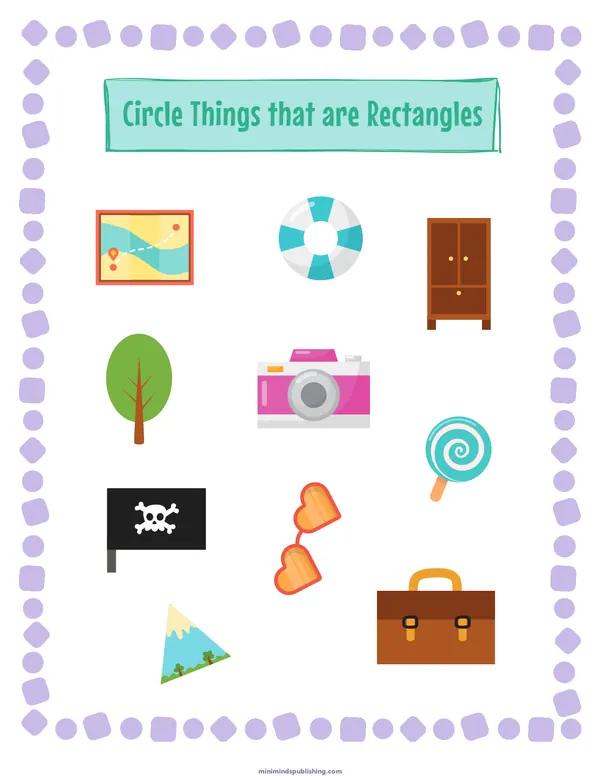 Circle the Shape 17 — free printable circle the shape activity sheet for ages 3-6