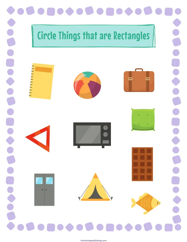 Circle the Shape 18 — free printable circle the shape activity sheet for ages 3-6