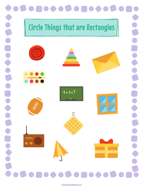Circle the Shape 19 — free printable circle the shape activity sheet for ages 3-6