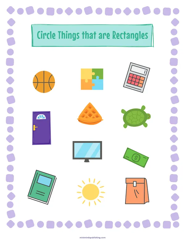 Circle the Shape 20 — free printable circle the shape activity sheet for ages 3-6