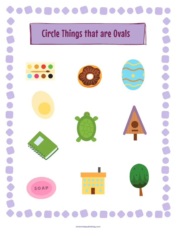 Circle the Shape 21 — free printable circle the shape activity sheet for ages 3-6