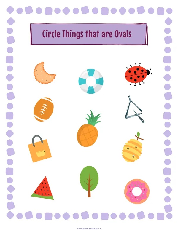 Circle the Shape 22 — free printable circle the shape activity sheet for ages 3-6
