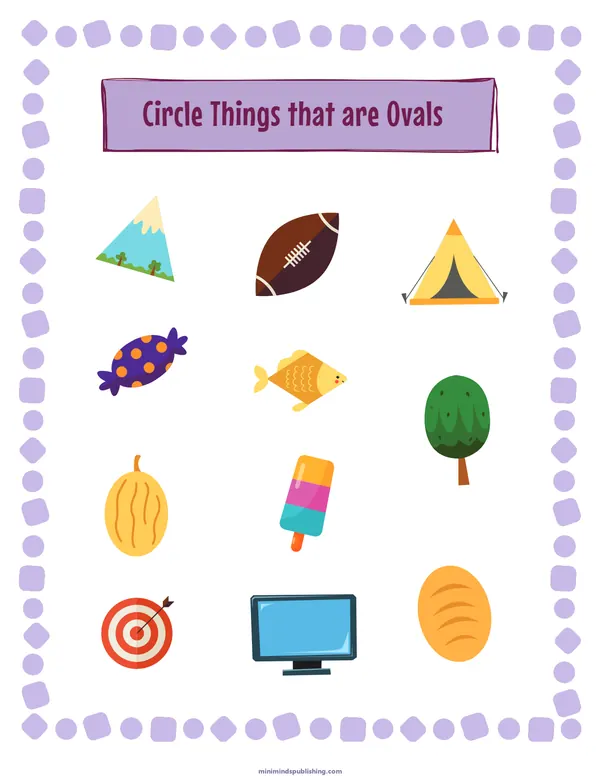 Circle the Shape 23 — free printable circle the shape activity sheet for ages 3-6