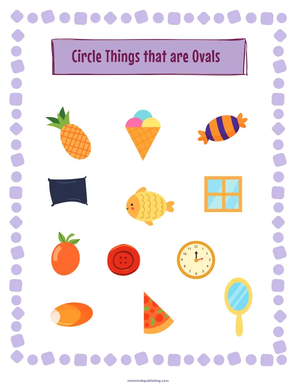 Circle the Shape 24 — free printable circle the shape activity sheet for ages 3-6