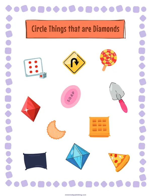 Circle the Shape 28 — free printable circle the shape activity sheet for ages 3-6