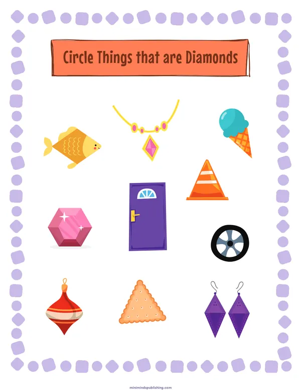 Circle the Shape 29 — free printable circle the shape activity sheet for ages 3-6