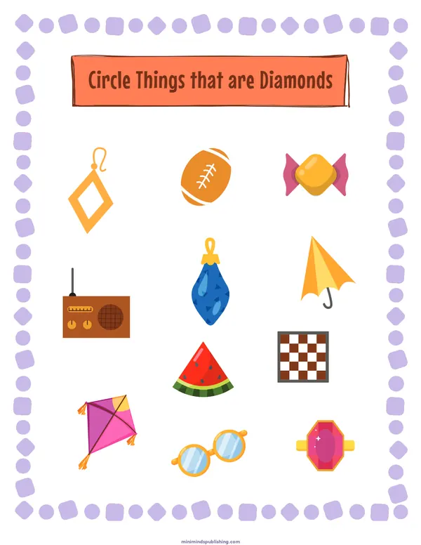Circle the Shape 30 — free printable circle the shape activity sheet for ages 3-6