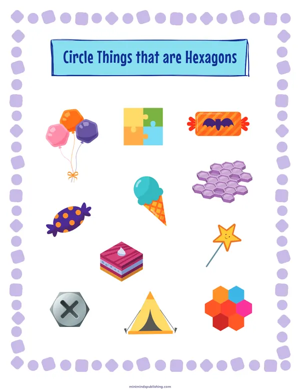 Circle the Shape 34 — free printable circle the shape activity sheet for ages 3-6