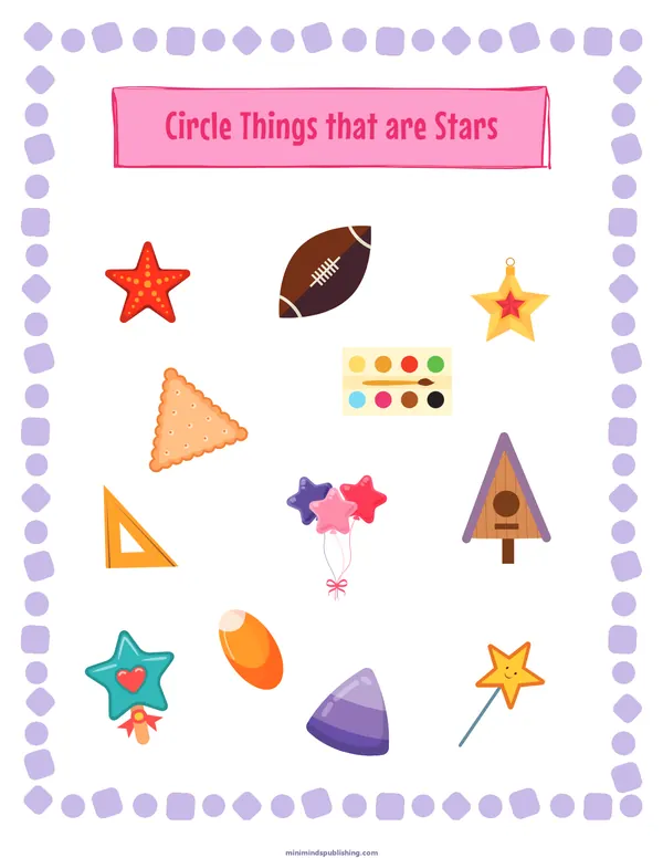 Circle the Shape 36 — free printable circle the shape activity sheet for ages 3-6