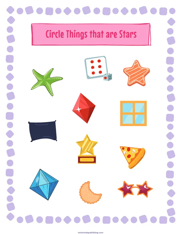 Circle the Shape 38 — free printable circle the shape activity sheet for ages 3-6