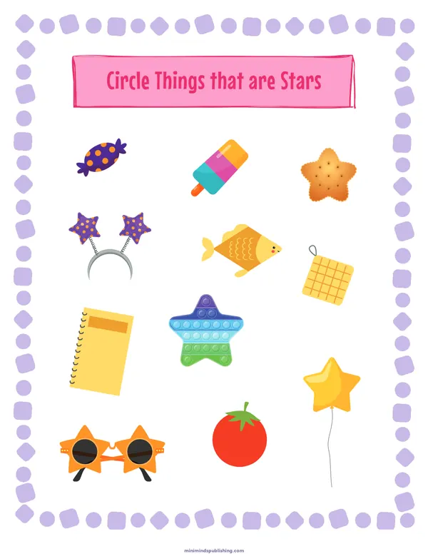 Circle the Shape 40 — free printable circle the shape activity sheet for ages 3-6