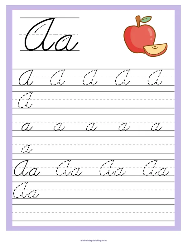 Cursive Alphabet Trace & Write 1 — free printable cursive alphabet trace & write activity sheet for ages 5-7