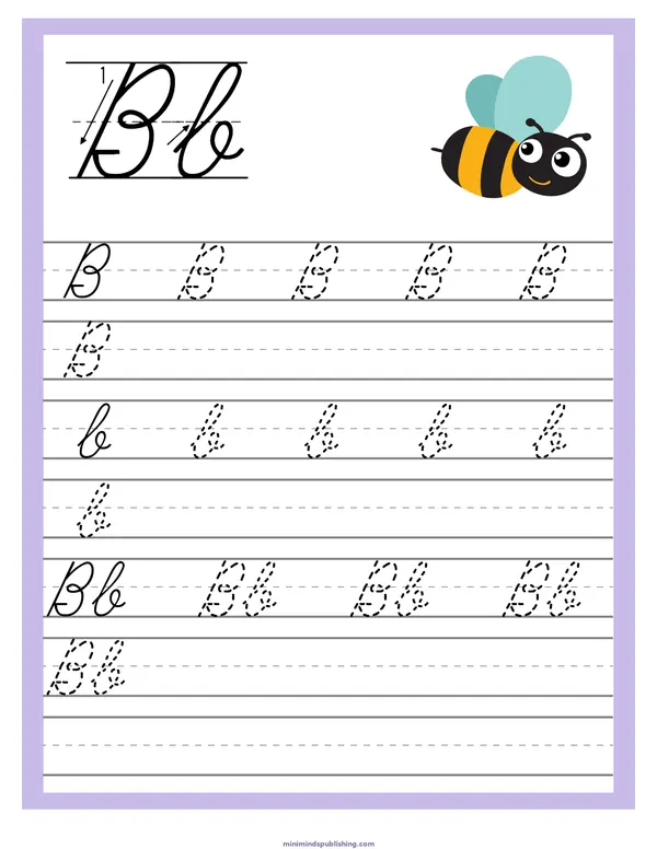 Cursive Alphabet Trace & Write 2 — free printable cursive alphabet trace & write activity sheet for ages 5-7