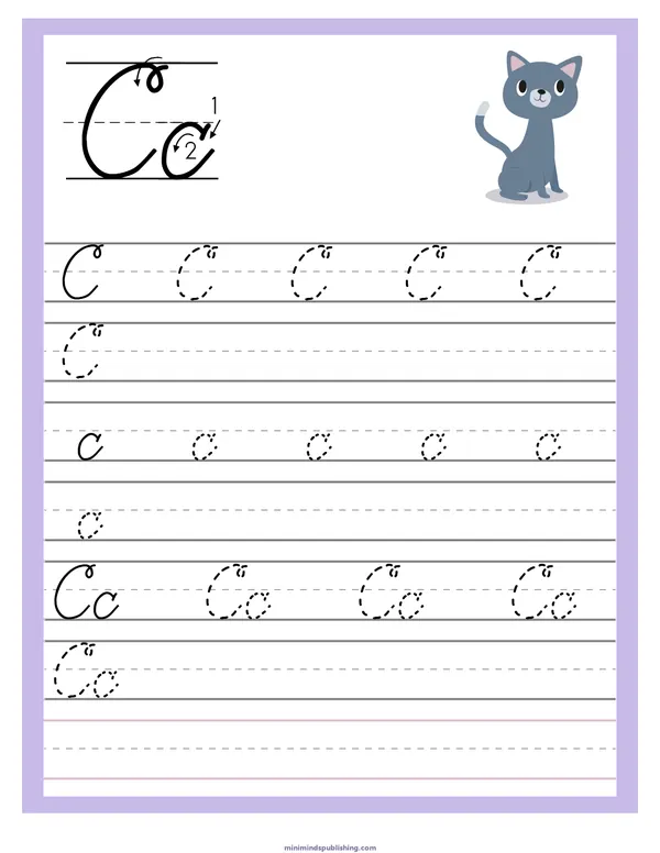 Cursive Alphabet Trace & Write 3 — free printable cursive alphabet trace & write activity sheet for ages 5-7