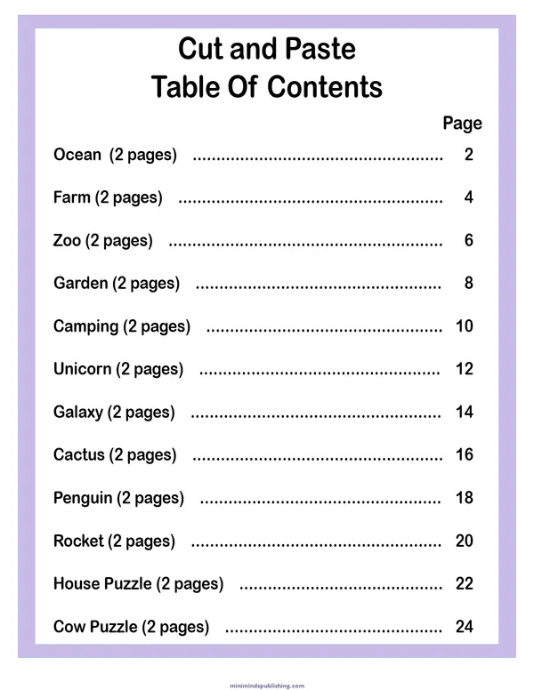 Cut and Paste 1 — free printable cut and paste activity sheet for ages 3-6