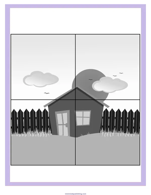 Cut and Paste 23 — free printable cut and paste activity sheet for ages 3-6