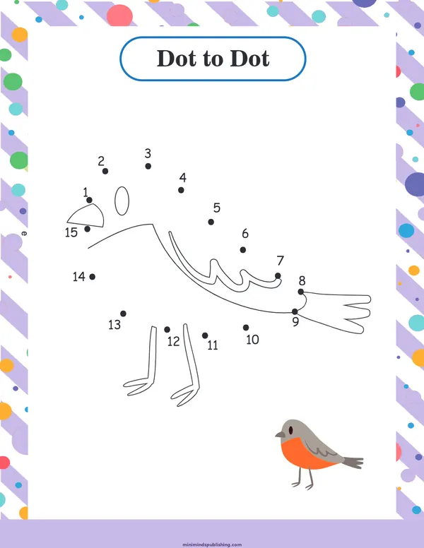 Dot to Dot 15 — free printable dot to dot activity sheet for ages 3-6