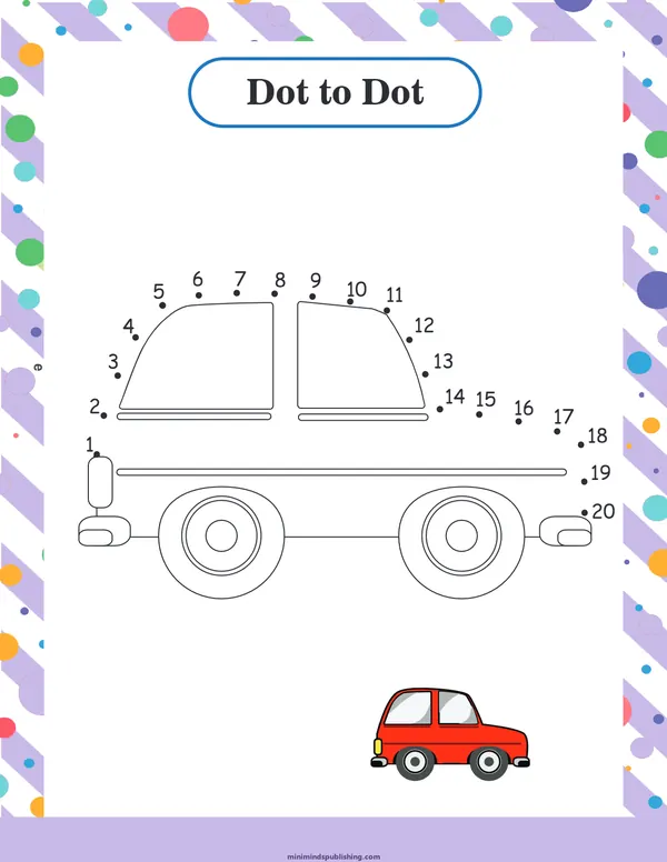 Dot to Dot 18 — free printable dot to dot activity sheet for ages 3-6