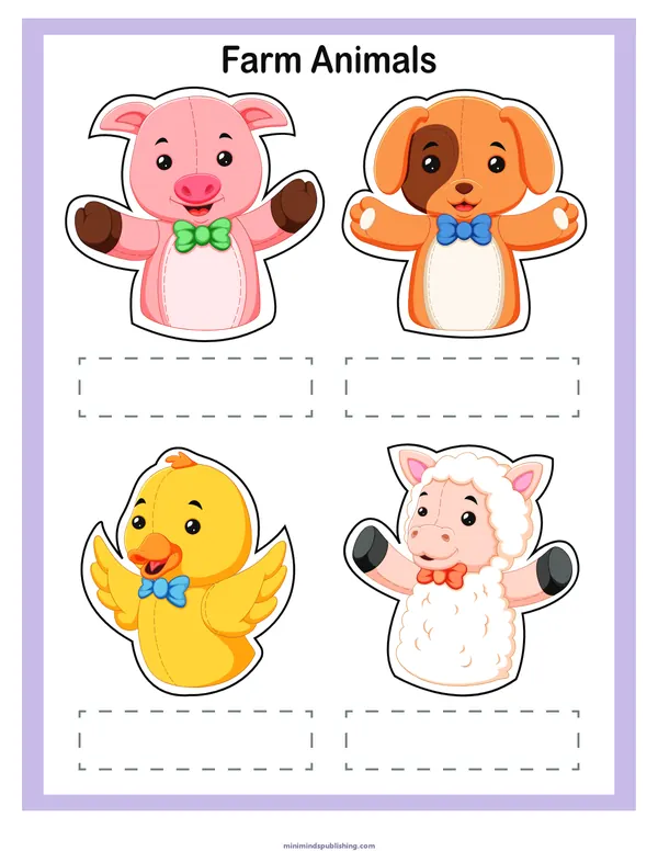 Finger Puppets 2 — free printable finger puppets activity sheet for ages 3-7