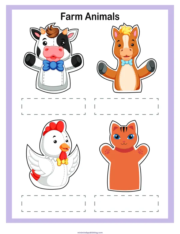 Finger Puppets 3 — free printable finger puppets activity sheet for ages 3-7