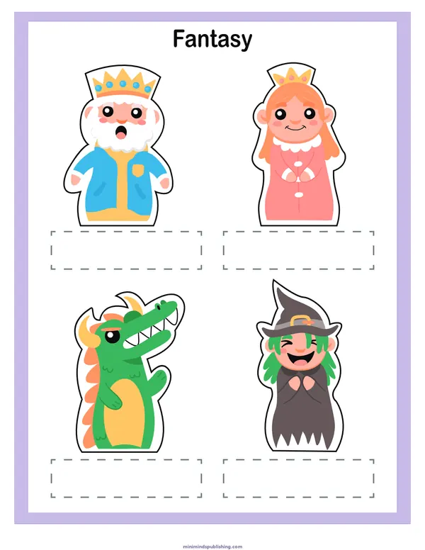 Finger Puppets 16 — free printable finger puppets activity sheet for ages 3-7