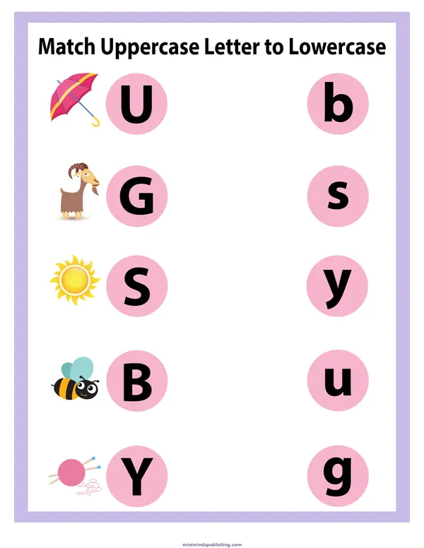 Match Letters 2 — free printable match letters activity sheet for ages 5-7