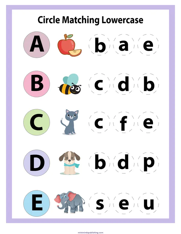Match Letters 17 — free printable match letters activity sheet for ages 5-7