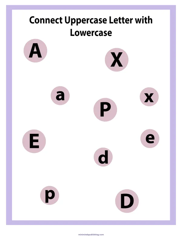 Match Letters 23 — free printable match letters activity sheet for ages 5-7
