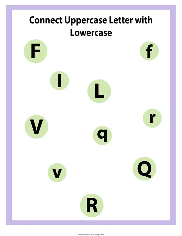 Match Letters 25 — free printable match letters activity sheet for ages 5-7