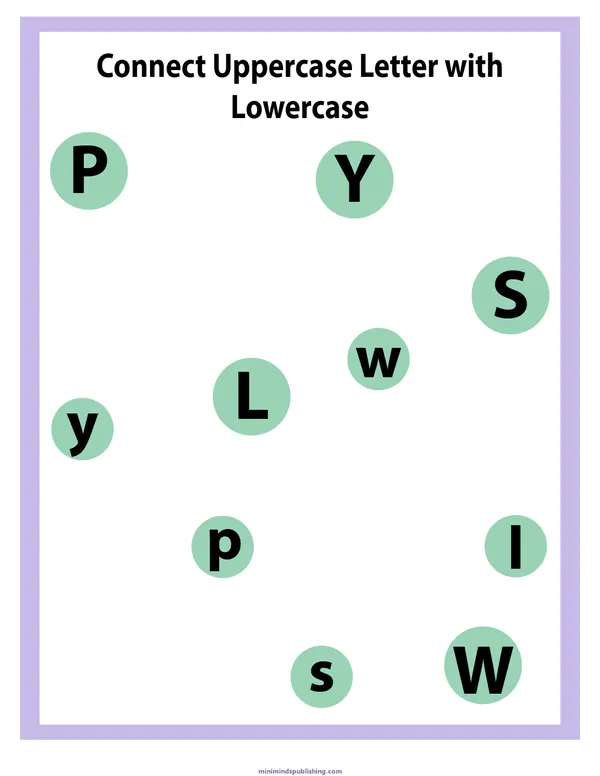 Match Letters 29 — free printable match letters activity sheet for ages 5-7