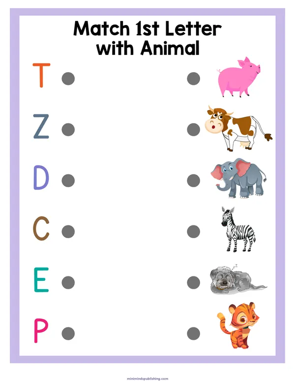 Matching Worksheets 7 — free printable matching worksheets activity sheet for ages 5-6
