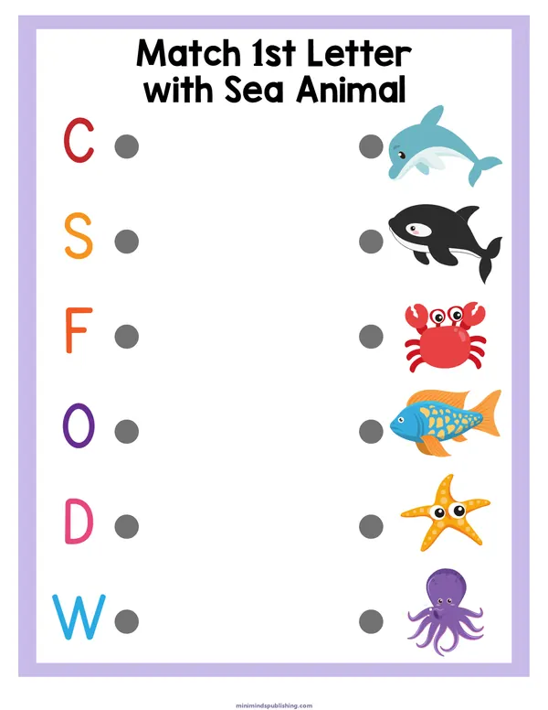 Matching Worksheets 10 — free printable matching worksheets activity sheet for ages 5-6