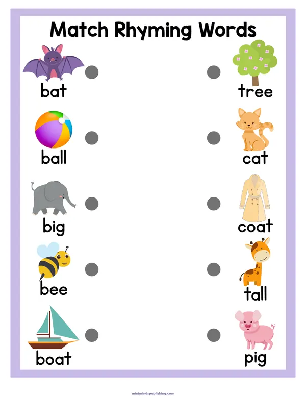 Matching Worksheets 12 — free printable matching worksheets activity sheet for ages 5-6
