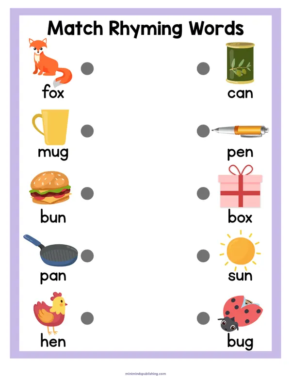Matching Worksheets 13 — free printable matching worksheets activity sheet for ages 5-6