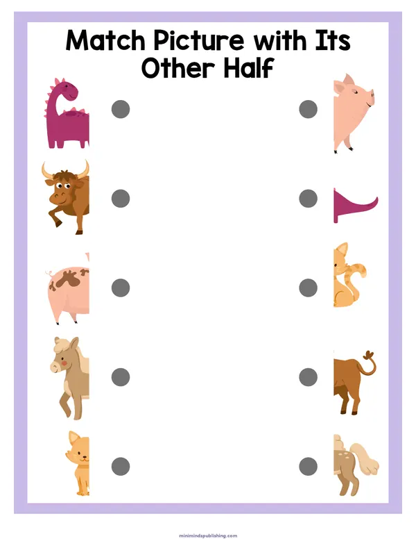 Matching Worksheets 26 — free printable matching worksheets activity sheet for ages 5-6
