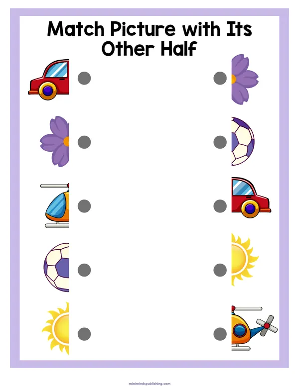 Matching Worksheets 27 — free printable matching worksheets activity sheet for ages 5-6