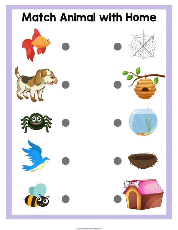 Matching Worksheets 32 — free printable matching worksheets activity sheet for ages 5-6