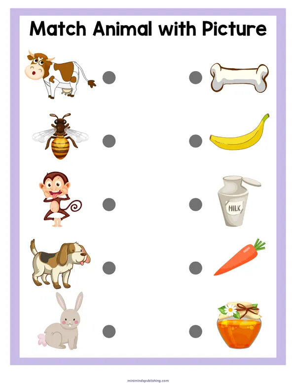 Matching Worksheets 33 — free printable matching worksheets activity sheet for ages 5-6