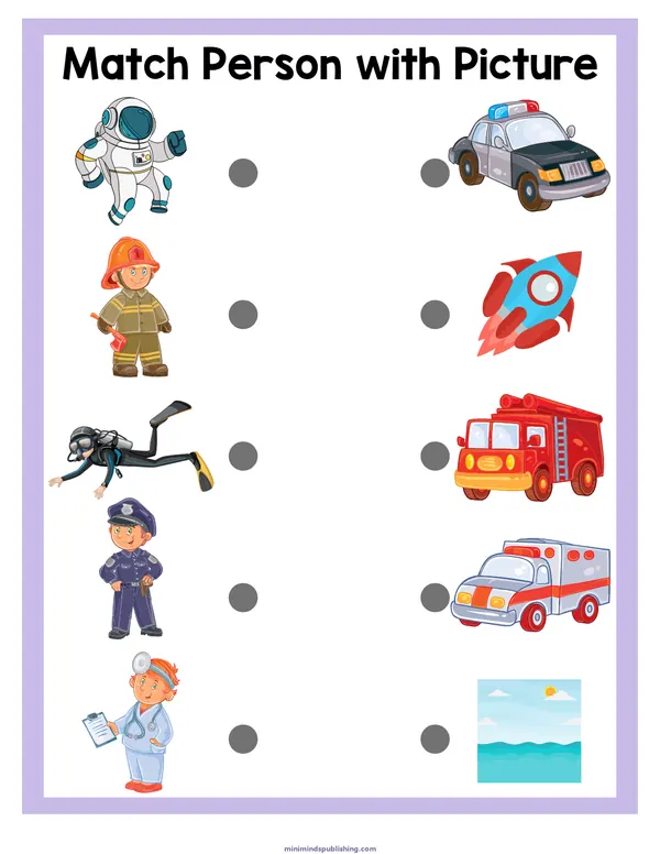 Matching Worksheets 34 — free printable matching worksheets activity sheet for ages 5-6
