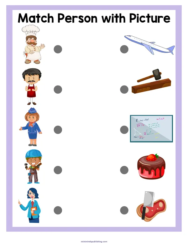 Matching Worksheets 35 — free printable matching worksheets activity sheet for ages 5-6