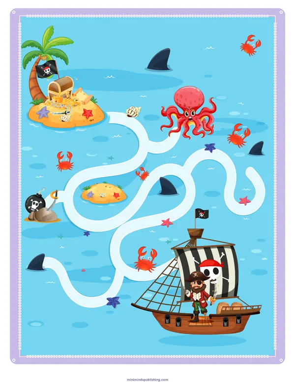 Mazes 2 — free printable mazes activity sheet for ages 3-6