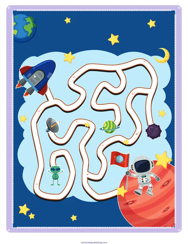 Mazes 8 — free printable mazes activity sheet for ages 3-6