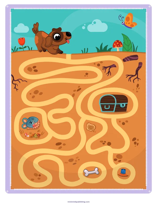 Mazes 9 — free printable mazes activity sheet for ages 3-6